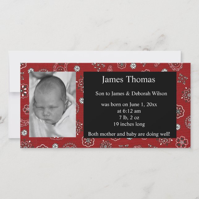 Western Baby Faire-part de naissance (Devant)