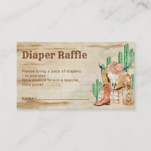 Western Baby Shower Diaper Raffle Enclosure Card