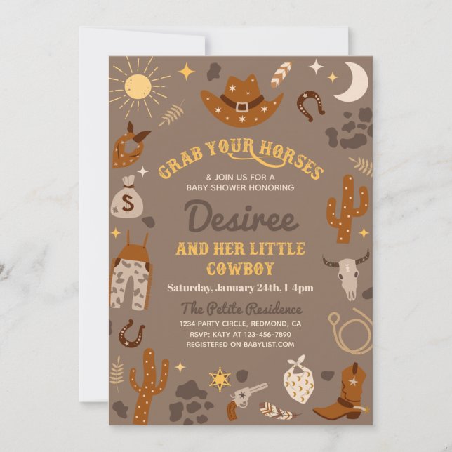 Western Baby Shower Invitation | Southwest Baby (Front)
