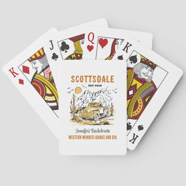 Western Bachelorette Party Girls Weekend Custom Playing Cards (Back)