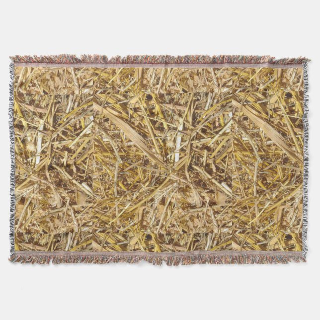 Western Bale Of Hay Print Throw Blanket (Front)