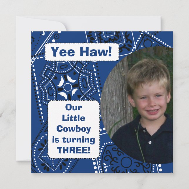 Western Bandana Cowboy Birthday Invitation (Front)