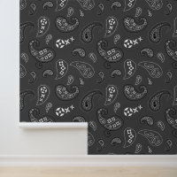Western Bandana Paisley Pattern Charcoal Grey