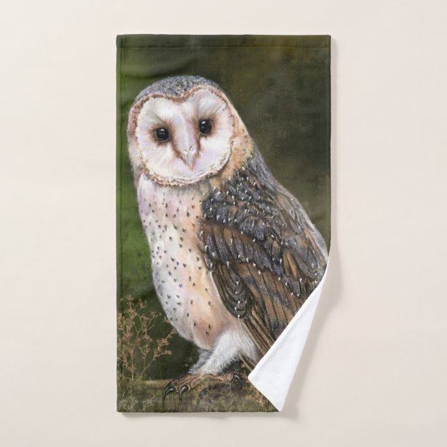 Western Barn Owl Bath Towel Set (Hand Towel)