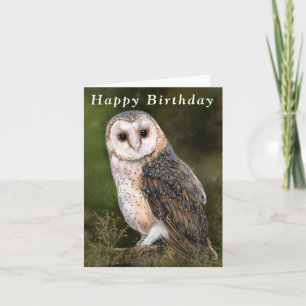 Western Barn Owl Birthday Card