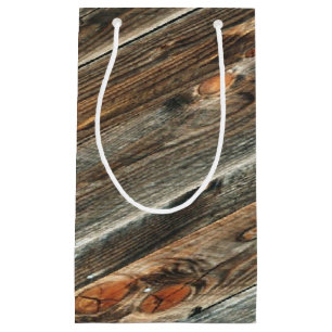 Western Barn Wood Print Gift Bag