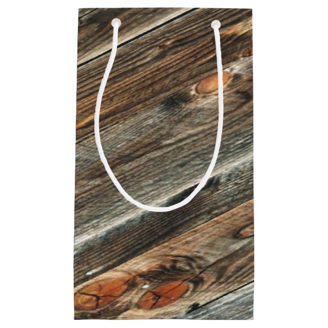 Western Barn Wood Print Gift Bag (Front)