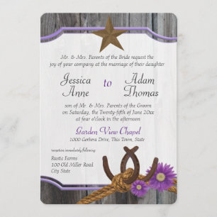 Western Barnwood and Horseshoes Invitation