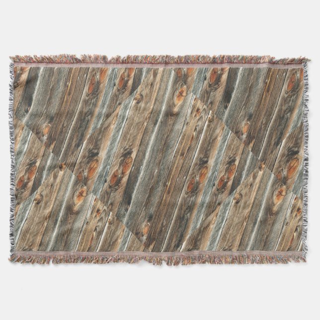 Western Barnwood Print Throw Blanket (Front)