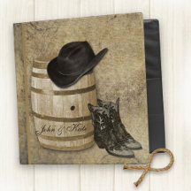 Western Barrel and Boots Wedding Binder