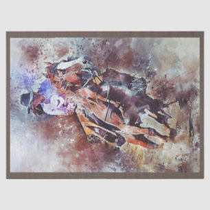 Western Barrel Racing Cowgirl Tissue Paper