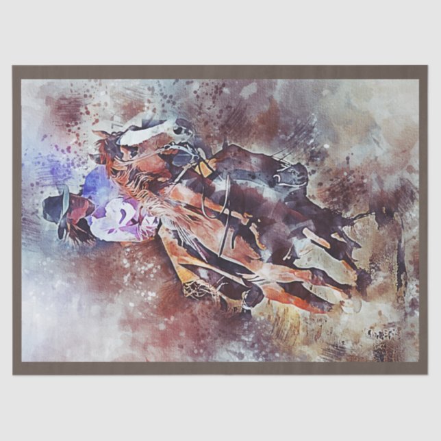 Western Barrel Racing Cowgirl Tissue Paper (Front)