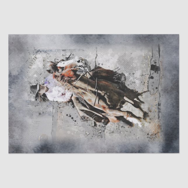 Western Barrel Racing Cowgirl Tissue Paper (Front)