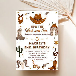Western Birthday Rustic 1st Birthday Party  Invitation