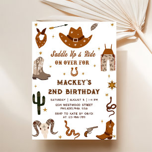 Western Birthday Rustic 2rd Birthday Party  Invitation