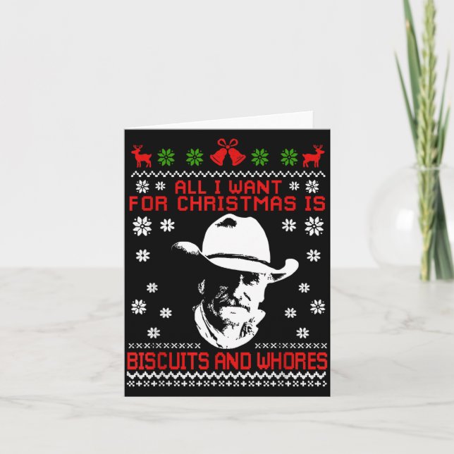Western Biscuits And S Christmas Quote  Card (Front)