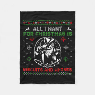 Western Biscuits And S Christmas Quote Fleece Blanket