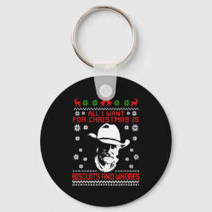 Western Biscuits And S Christmas Quote Keychain