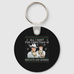 Western Biscuits And S Christmas Quote Keychain