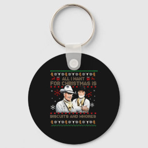 Western Biscuits And S Christmas Quote Keychain
