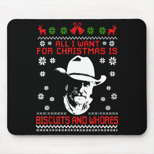 Western Biscuits And S Christmas Quote  Mouse Pad (Front)