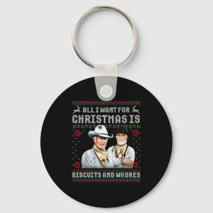 Western Biscuits And S Christmas Quote Retro  Keychain