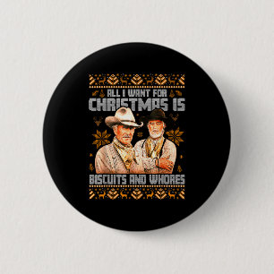 Western Biscuits And S Christmas Ugly 2 Inch Round Button