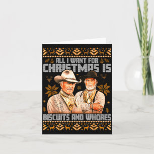 Western Biscuits And S Christmas Ugly  Card