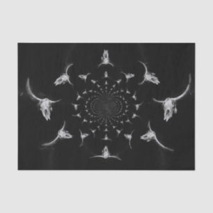 Western Black And White Rustic Bull Skull Tissue Paper