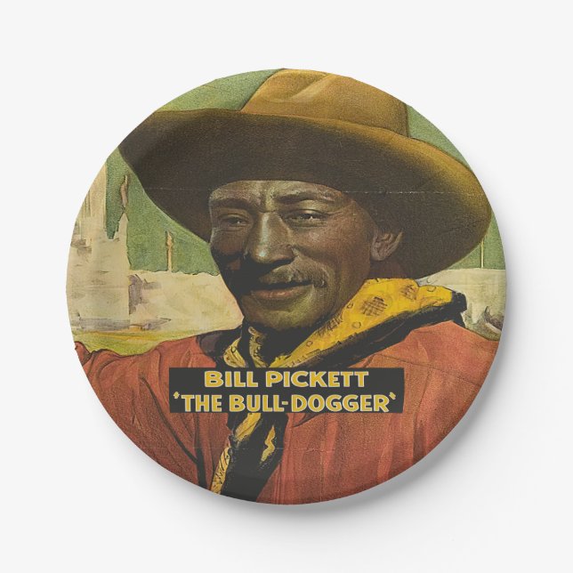 Western Black Cowboy Party Plates (Front)