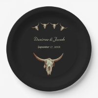 Western Black Rustic Wedding Cow Bull Skull