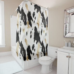 Western Black White Glam Gold Cowhide