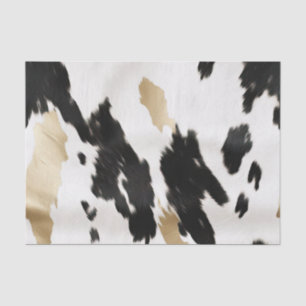 Western Black White Glam Gold Cowhide Birthday Tissue Paper