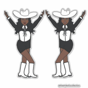 Western Black White Stickers #1
