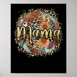 Western Bleached Turquoise Cowgirl Rodeo Mama Poster