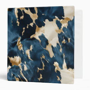 Western Blue Brown Gold Cowhide Binder