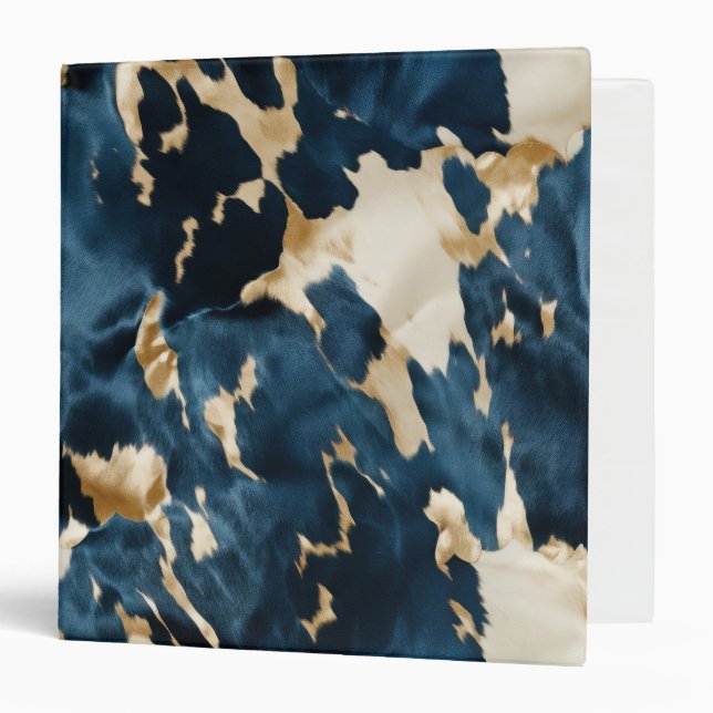 Western Blue Brown Gold Cowhide Binder (Front/Inside)