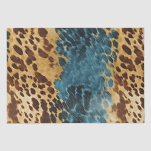 Western Blue Gold Cowhide Tissue Paper
