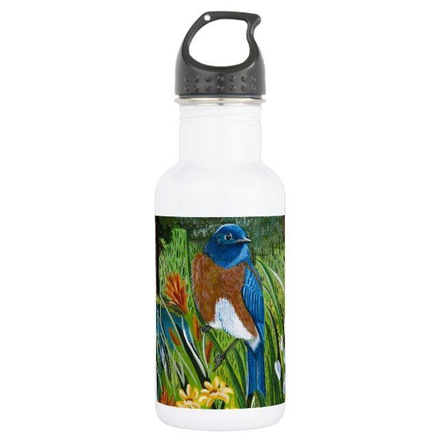 Western Bluebird 532 Ml Water Bottle (Front)