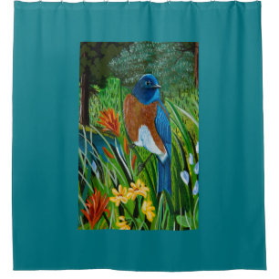 Western Bluebird Shower Curtain
