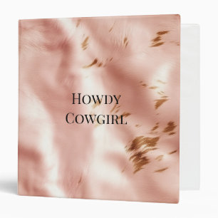 Western Blush Pink Faux Cowhide   Binder