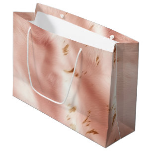 Western Blush Pink Faux Cowhide Birthday Large Gift Bag