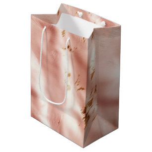 Western Blush Pink Faux Cowhide Bridal Shower Medium Gift Bag