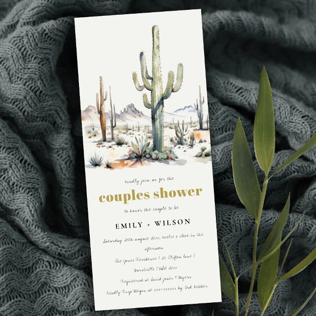 Western Boho Cacti Desert Landscape Couples Shower Invitation (Creator Uploaded)