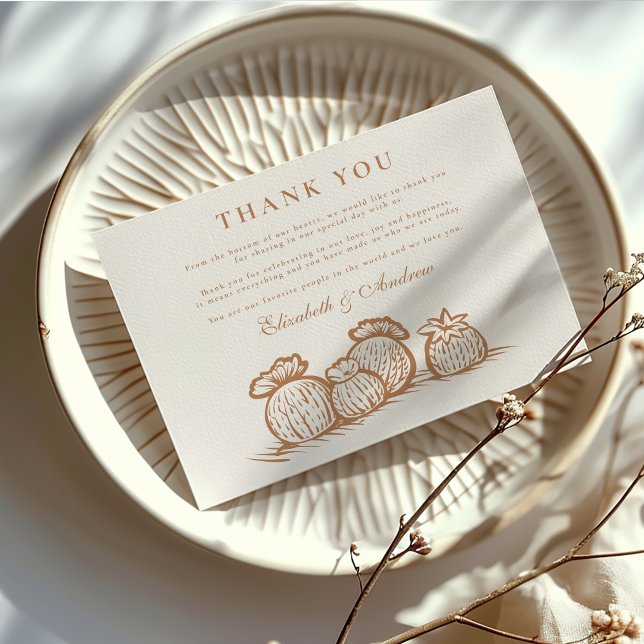 Western Boho Cactus Desert Landscape Wedding Thank You Card (Creator Uploaded)
