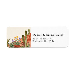 Western Boho Cactus Desert Return Address