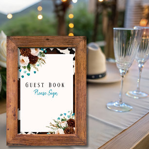 Western Boho Guest Book Bridal shower Sign Invitation
