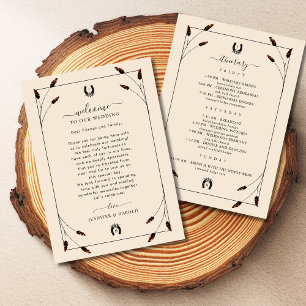 Western Boho Mariage Carte de bienvenue avec Itiné
