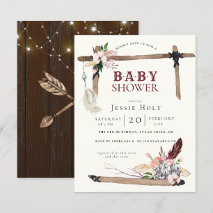 Western Boho Style2 Baby Shower Invitation