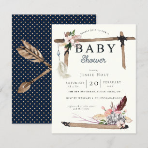 Western Boho Style Baby Shower Invitation